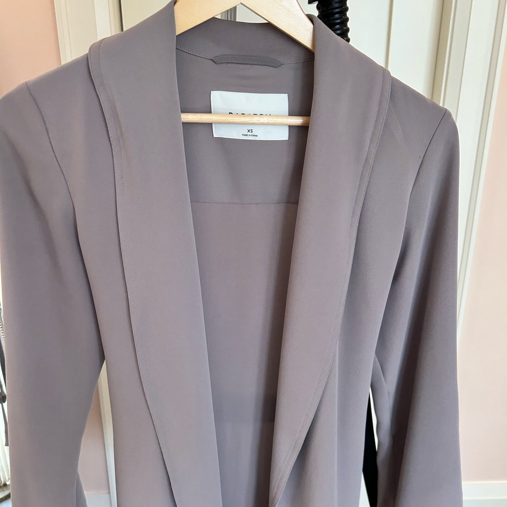 Babaton Gray Shawl Lapel Blazer Relaxed Fit
